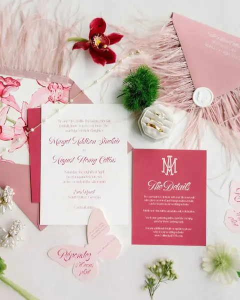 Wedding inspiration featuring The White Dog Design Co.